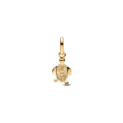 Charm Pandora Mini Dangle tortue en métal doré