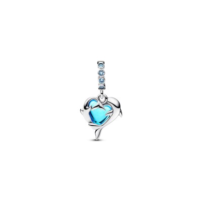 Charm Pandora Dauphins verre De Murano en argent