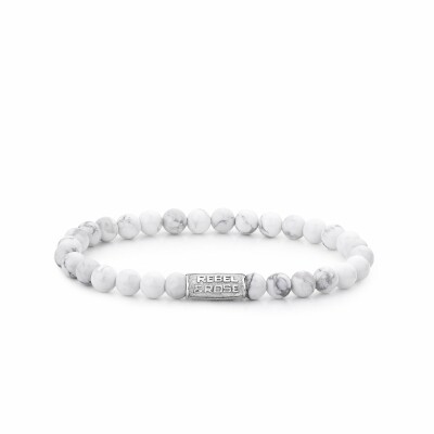 bracelet Rebel & Rose Stones only en howlite blanche, taille M
