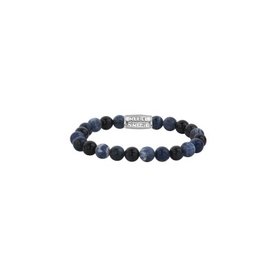 Bracelet Rebel & Rose Stones only en sodalite bleue et œil de tigre bleu, taille L