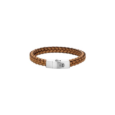 Bracelet Rebel & Rose Absolutely Leather en cuir et argent, taille M