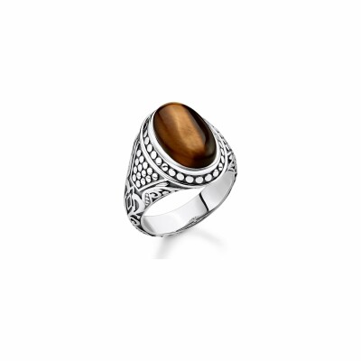 Bague Thomas Sabo Rebel at heart Marron en argent et oeil de tigre